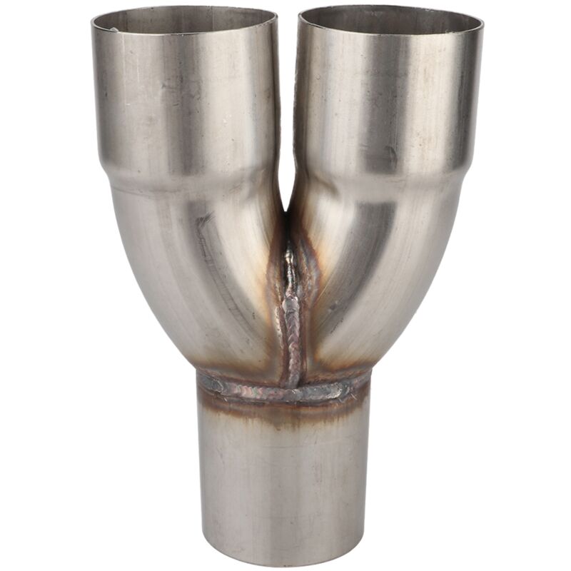 Jeffergarden - Tuyau d'échappement en y, adaptateur universel pour tuyaux d'échappement en acier inoxydable, entrée od 2,5 pouces pour id double 2,5