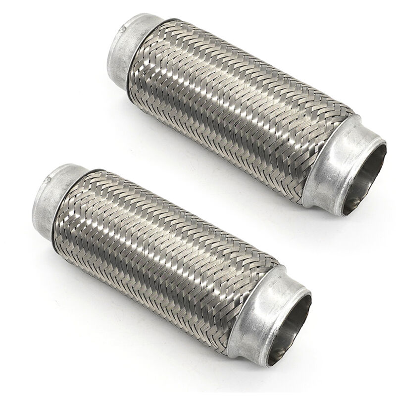 Coocheer - Tuyau d'échappement flexible en acier inoxydable, 63 mm, paquet de 2, accessoires automobiles universels pour tuyau d'échappement avant,