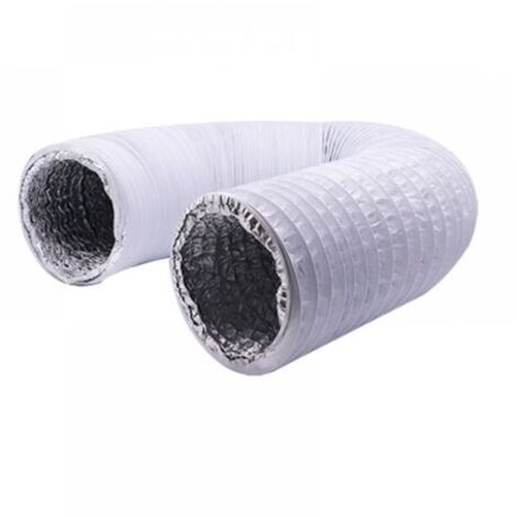 Tuyau d'échappement flexible en aluminium PVC de 150 mm de longueur 6 m - Tuyau d'aération pour extracteurs, climatiseurs, sèche-linge (ø150 mm 6 m, blanc)