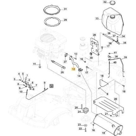 TUYAU D'ÉCHAPPEMENT GGP14 x PC ORIGINAL STIGA - 118738276/0