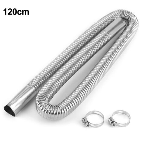 Tuyau d'échappement pour chauffage d'air de stationnement en acier inoxydable - Diamètre intérieur 2,5 cm/1 pouce, Longueur 120 cm/47,2 pouces