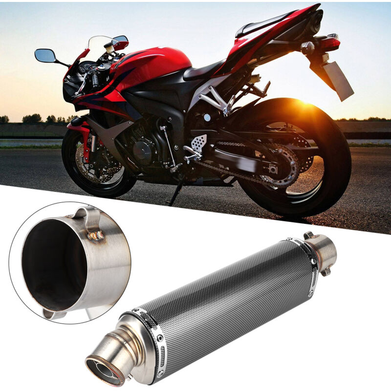 Tuyau d'échappement universel pour moto et scooter, 51 mm/2 pouces, texture en fibre de carbone, adapté pour Yamaha R3 R6 R15