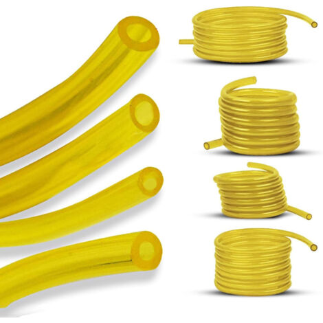Tuyau d'essence en 4 tailles pour coupe-bordures, tronçonneuses, souffleurs, tondeuses à gazon et autres outils électriques à petits moteurs 2 temps Poulan, Craftsman, etc. - Jaune - Lot de 4