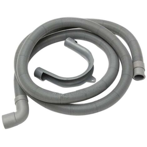 Tuyau d'évacuation flexible de 4 m pour lave-vaisselle et lave-linge, coude en PVC, avec 4 accessoires