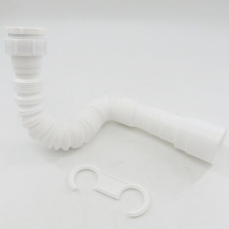 Tuyau d'évacuation flexible pour éviers, lavabos, vasques, plans de travail, embout en caoutchouc, fil d'acier, tuyau d'évacuation en PVC, descente de gouttière de salle de bain