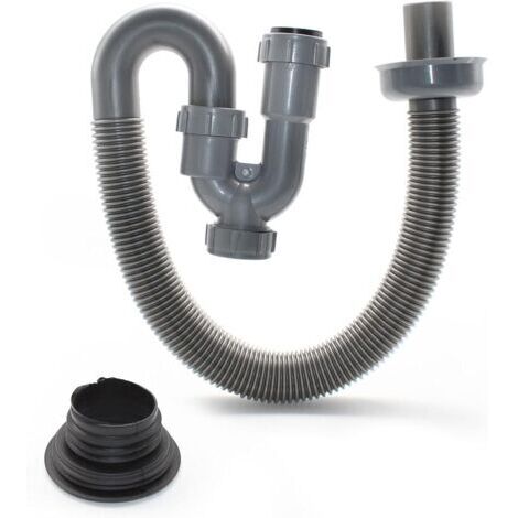 Tuyau d'évacuation universel de 60 cm, tuyau pour eaux usées en ABS souple, adapté aux lavabos et éviers de salle de bain.