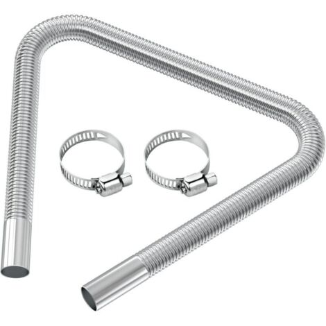 Tuyau d'évent de gaz Diesel Flexible Tuyau d'échappement de chauffage de voiture Tuyau d'Echappement du Rechauffeur diamètre intérieur 2.5cm/1 pouces 120cm/47,2 pouces