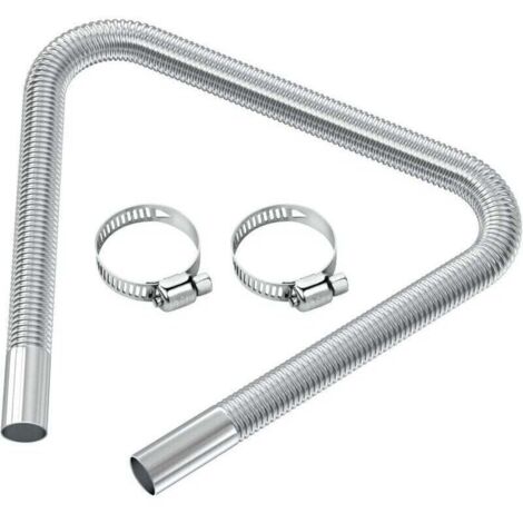 Tuyau d'évent de gaz Diesel Flexible Tuyau d'échappement de chauffage de voiture Tuyau d'Echappement du Rechauffeur diamètre intérieur 2.5cm/1 pouces 120cm/47,2 pouces