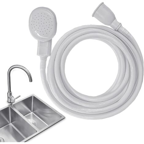 Tuyau d'évier de 4 m (13,12 pi), tuyau de douchette pour robinet, support de tuyau d'évier pour douchette portable, tuyau de douchette pour shampoing pour le bain de bébé