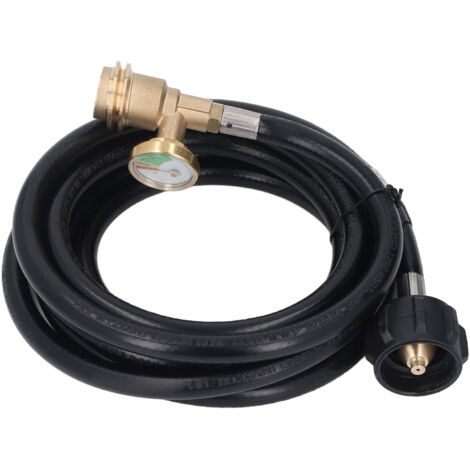 Tuyau d'extension de gaz de carburant 12 pieds, avec manomètre, détecteur de fuite, remplacement pour réservoir, barbecue, chauffage, CH3CH2CH3