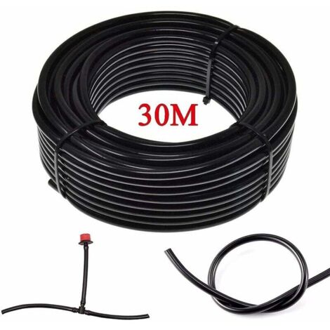Tuyau D'irrigation Goutte À Goutte - Diamètre Intérieur 4 mm - Diamètre Extérieur 7 mm - Noir - PVC - 30 m