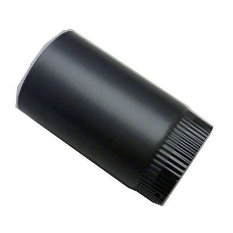 Tuyau droit émaillé pour poêle à bois - Elément 100 cm - diamètre 130 - Couleur : Noir Mat