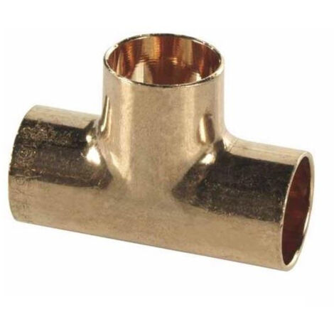Tuyau droit raccord cuivre soudure tee installation d'eau 22x22x22mm commune