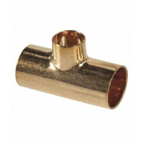 Tuyau droit raccord cuivre soudure tee installation d'eau 28x15x28mm commune