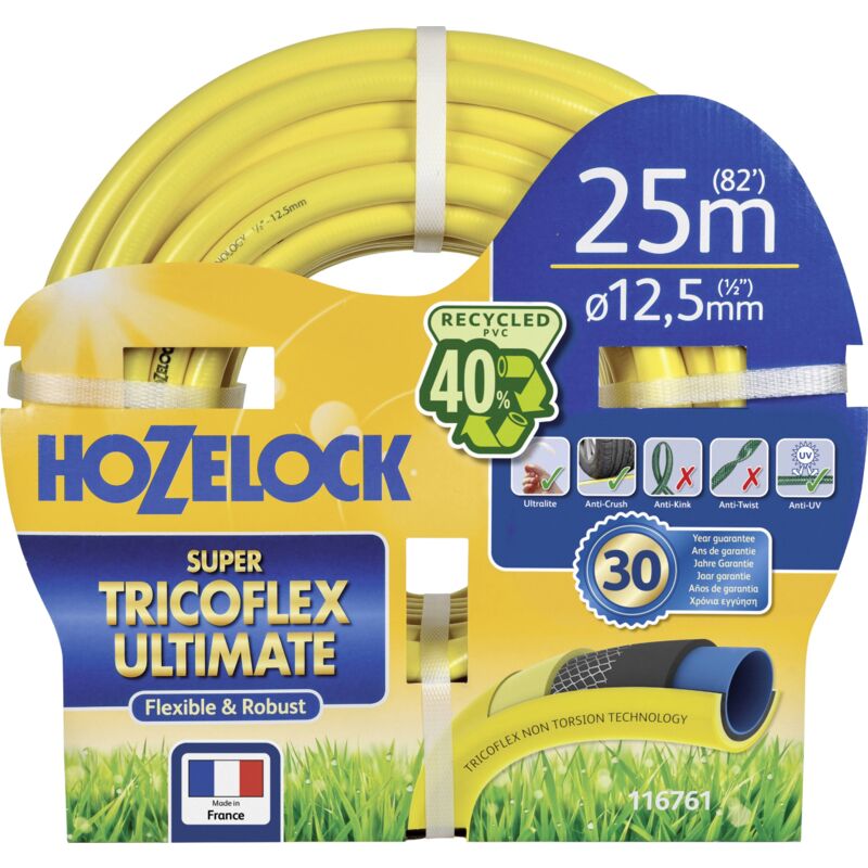 116761 13 mm 25 m 25 m jaune Tuyau d'arrosage Y015403 - Hozelock