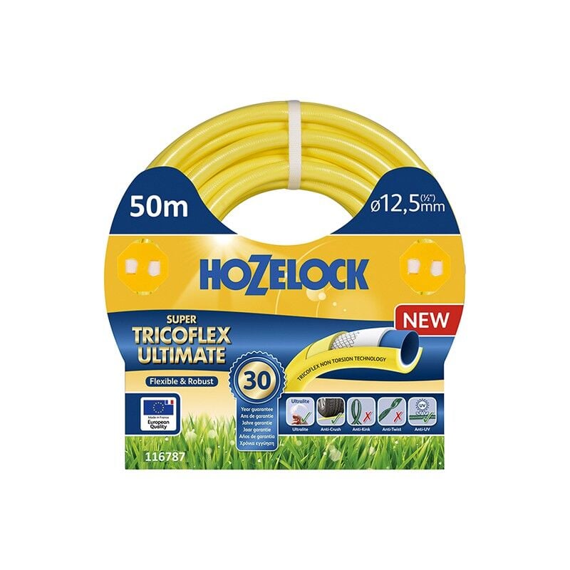 Tuyau d'arrosage multi usage Super Tricoflex Ultimate 19mm - 50m - jaune - Hozelock
