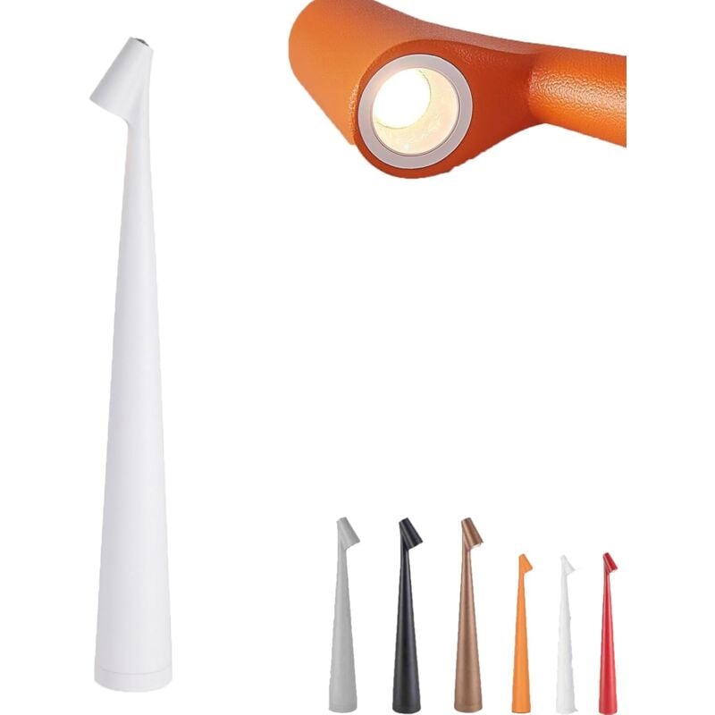 Crea - Lampe de bureau portable sans fil, rechargeable et élégante, corps en aluminium, lumière tactile, idéale pour le salon ou le bureau, trois