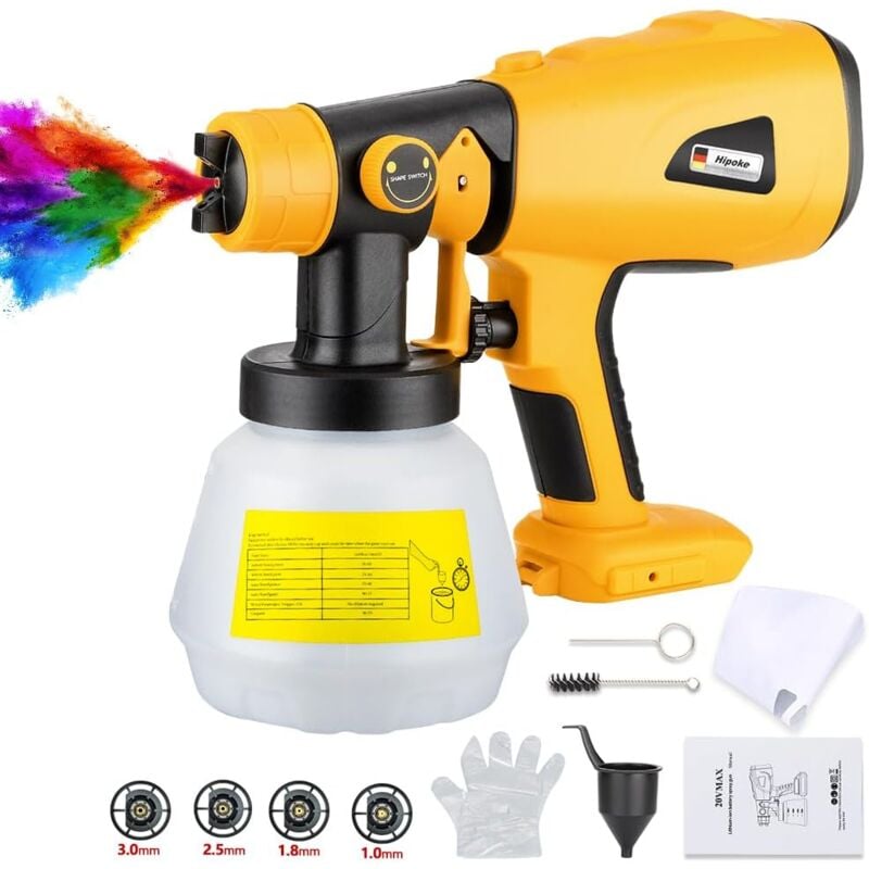 Crea - Pistolet à peinture électrique 1000 ml pour batterie sans fil DeWalt 18 20 v