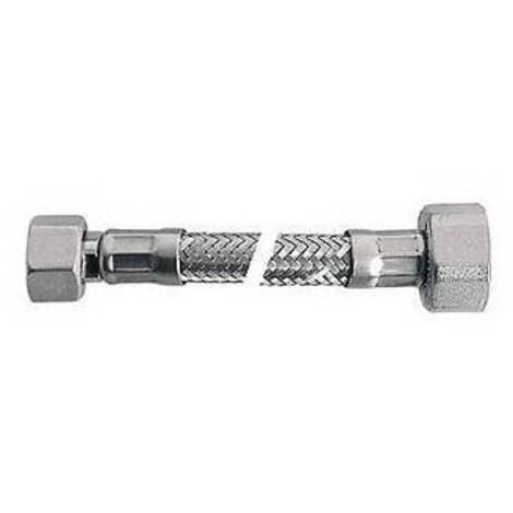 Tuyau en acier inoxydable mod. lux prolonge. 15 cm avec téflon et joint
