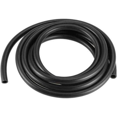 Tuyau en caoutchouc nitrile butadiène (NBR), diamètre intérieur 6 mm, diamètre extérieur 9 mm, longueur 2,5 mètres, rond, noir, 1 pièce.