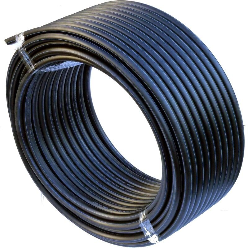 Tuyau polyéthylène alimentaire 32mm 10 bar 25m PE100 hd, bande bleu, tuyau d'eau potable/tuyau d'arrosage