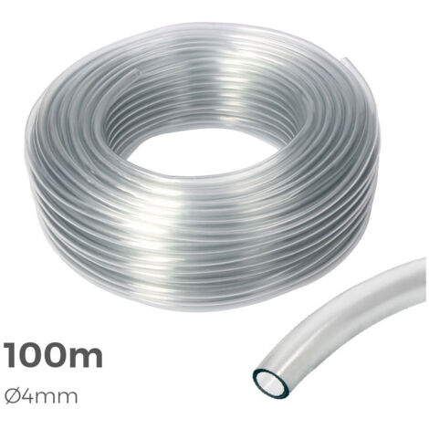 Tuyau en verre transparent intérieur ø 4mm extérieur ø 6mm rouleau de 100m