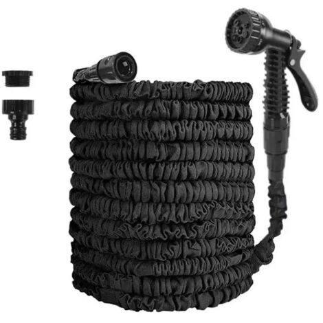 Tuyau extensible 15 m avec adaptateurs norme UE, pour intérieur et extérieur, usage domestique, jardin, terrasse, verger et champs