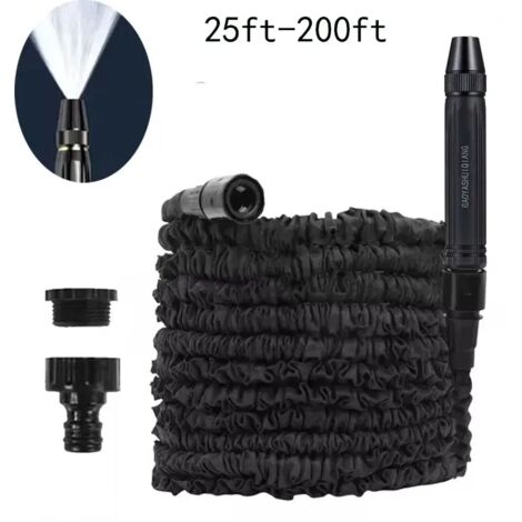 Tuyau extensible magique (noir, autre) : arrosage du jardin et de la maison, nettoyage haute pression de voiture, pistolet à eau, accessoires de jardinage.