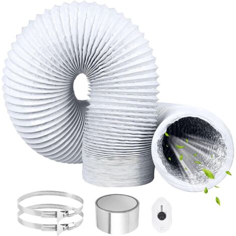 Tuyau Flexible Aluminium 100mm 3m - Kit Ventilation PVC Acier Avec Colliers Pour Hotte Extracteur