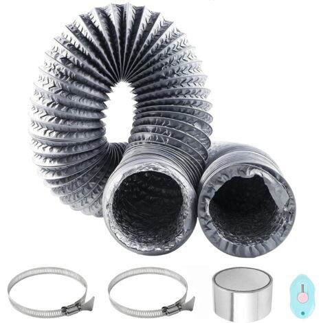 Tuyau Flexible Aluminium 100mm - 6 Mètres - PVC Renforcé - Pour Climatisation Et Sécheuse
