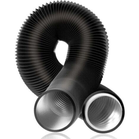 Tuyau Flexible Aluminium Ø150mm Noir pour Évacuation d'Air Ortviai