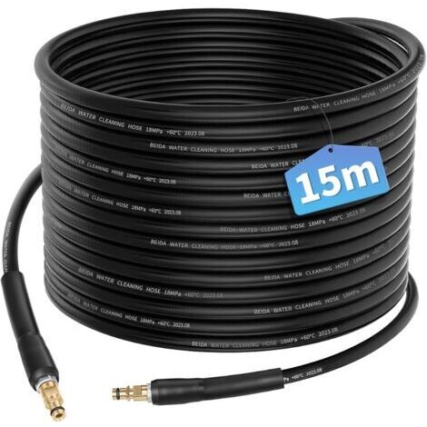 Tuyau flexible de 15 m adapté aux accessoires de machine de nettoyage haute pression Karcher K2 K3 K4 K5 K6 K7 tuyau d'extension de remplacement pièces de rechange tuyau d'extension avec connecteur ra