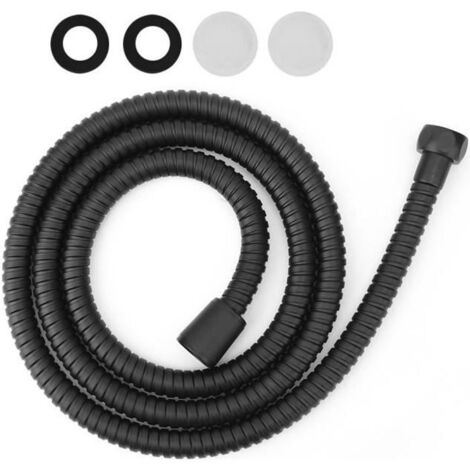 Tuyau flexible de douche d\'acier inoxydable à haute pression noir mat de 1.5m Accessoire de salle de bains