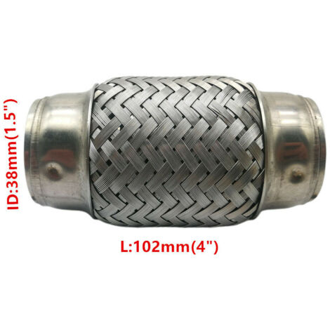 Tuyau flexible d'échappement en acier inoxydable 38 x 102mm, tube de réparation pour joint - Accessoires auto
