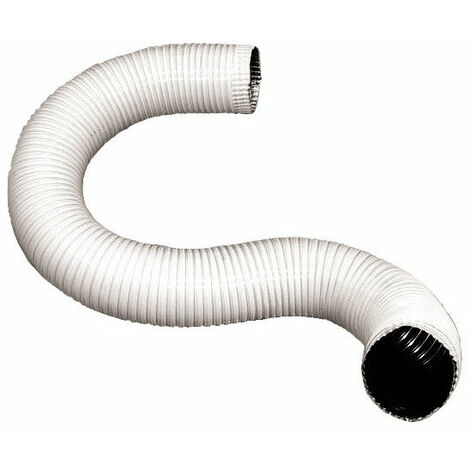 Tuyau flexible élevé en aluminium extensible jusqu'à 30 cm 120mm white