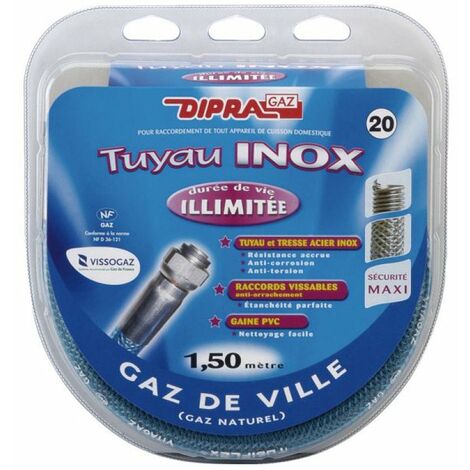073150 flexible inox 1.5m ultima gaz naturel