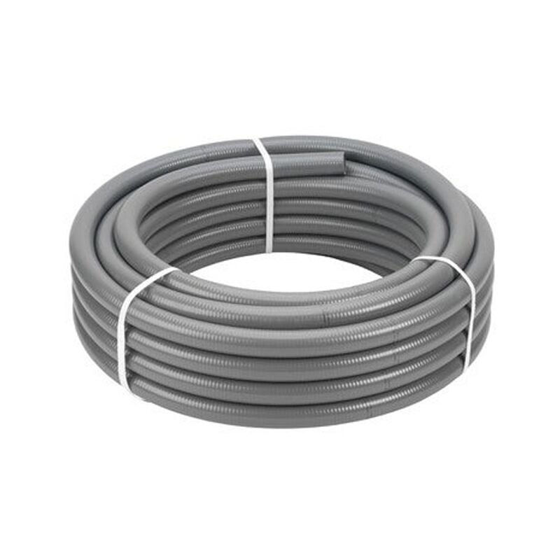 Suinga - Tuyau flexible en pvc Hydrotube gris, 32 mm extérieur, 25 mètres