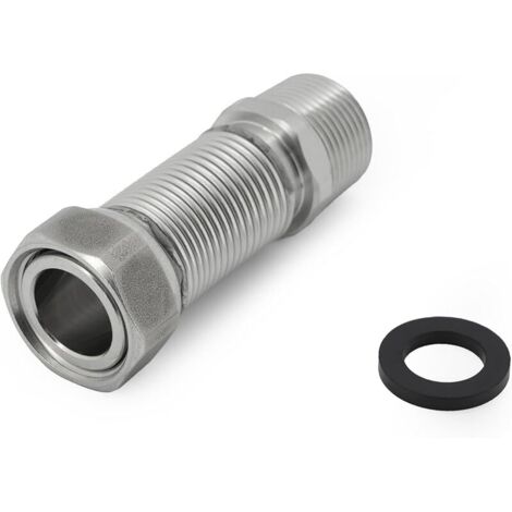 Tuyau Flexible Ondule en Acier Inoxydable de 3/4" 20/27 - Longueur Réglable de 75 à 130 mm - Tuyau de Raccordement Universel en Acier Inoxydable