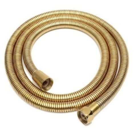 TUYAU FLEXIBLE POMME DE DOUCHE DOUCHE BAIGNOIRE 1,7 MT OR GOLD 02092