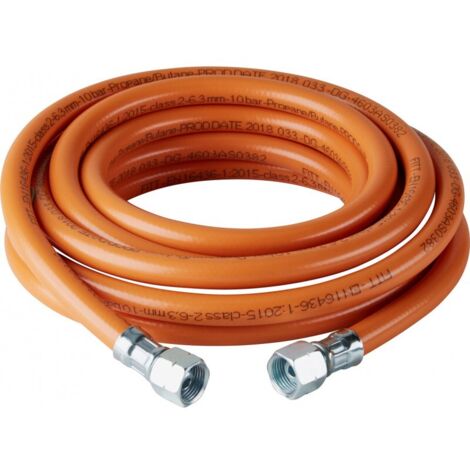 Tuyau gaz 6,3 x 3,5 mm G3/8 LH – Résistant au froid jusqu'à -30 °C – Conformité DVGW – Compatible plomberie et irrigation – TGO