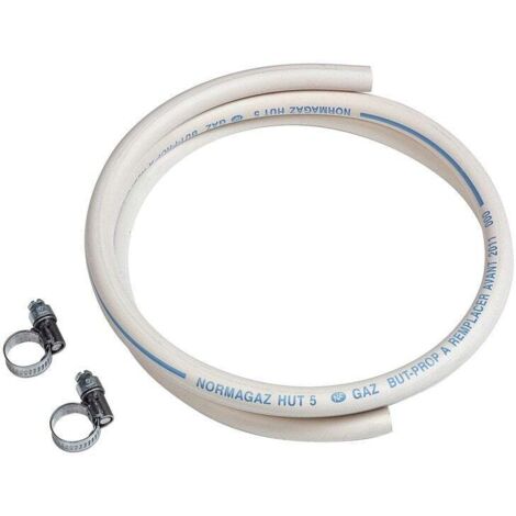 Tuyau caoutchouc gaz BP 1,5 m – Raccordement barbecue et réchaud – Colliers de serrage fournis – Garantie 5 ans – Gazinox