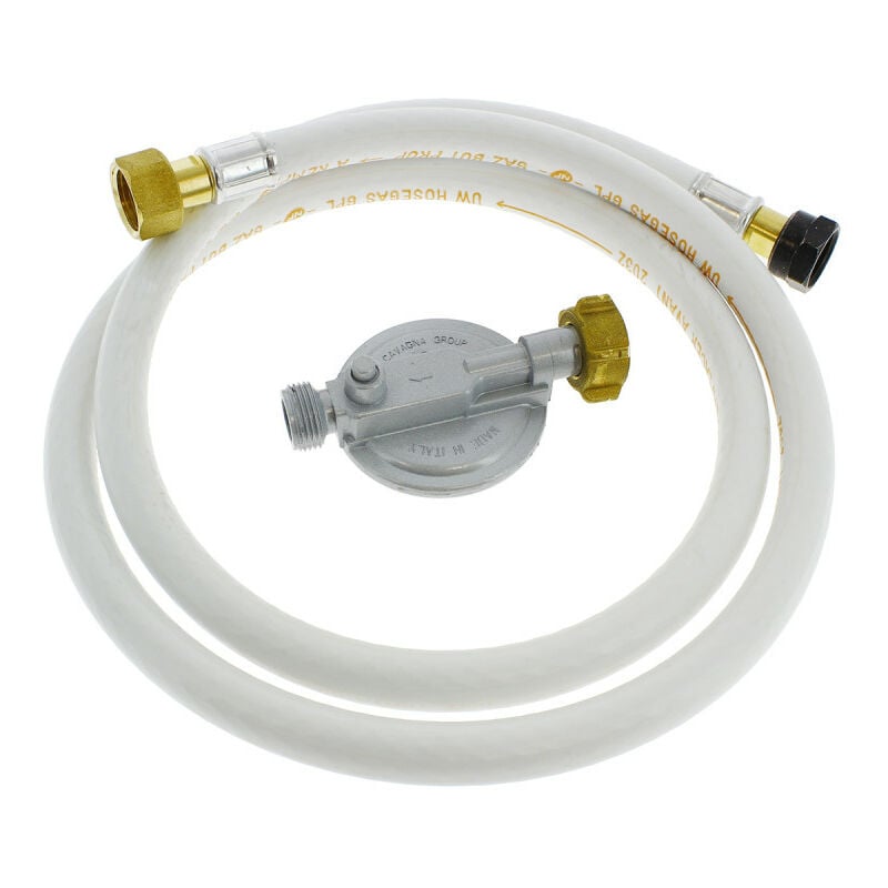 Tuyau gaz butane avec detendeur 1m50 validité 10 ans pour Barbecue,Cuisiniere, Plaque de cuisson ... 08164150B 90140 pour Cuisinière