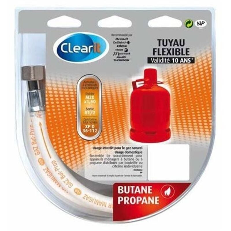 Fagor - tuyau gaz butane-propane 1,5M (validite 10 ans) pour cuisiniere ou table de cuisson