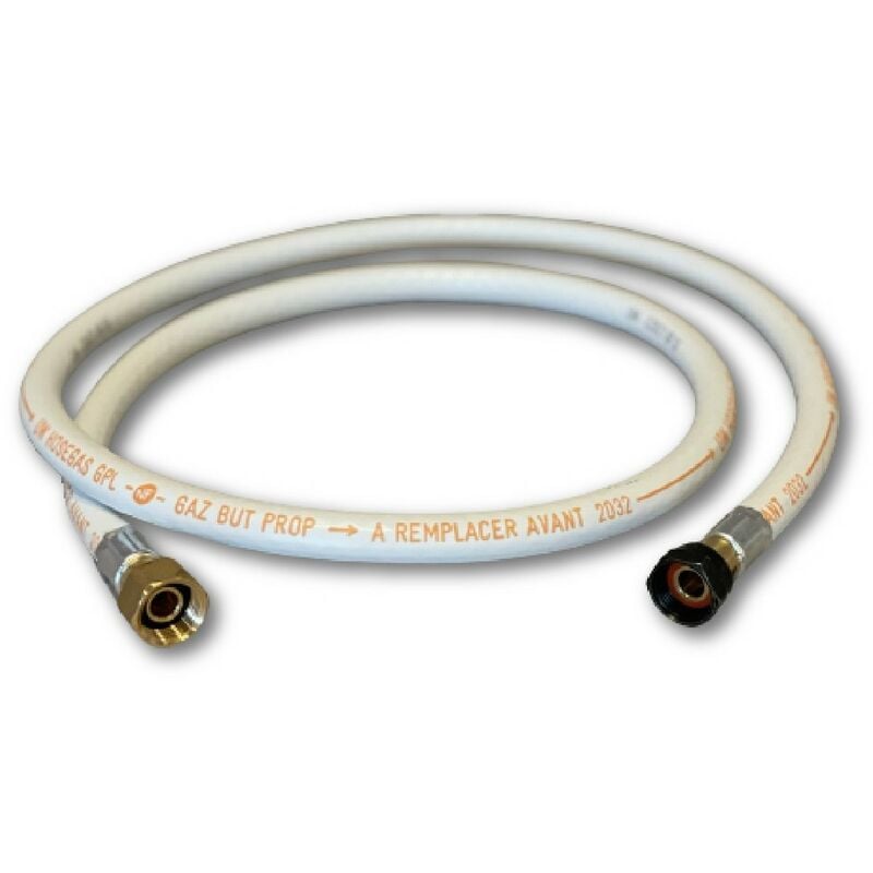 Tuyau gaz butane/propane Souple 1.50 m raccords à visser 20/150 et G1/2 Standard