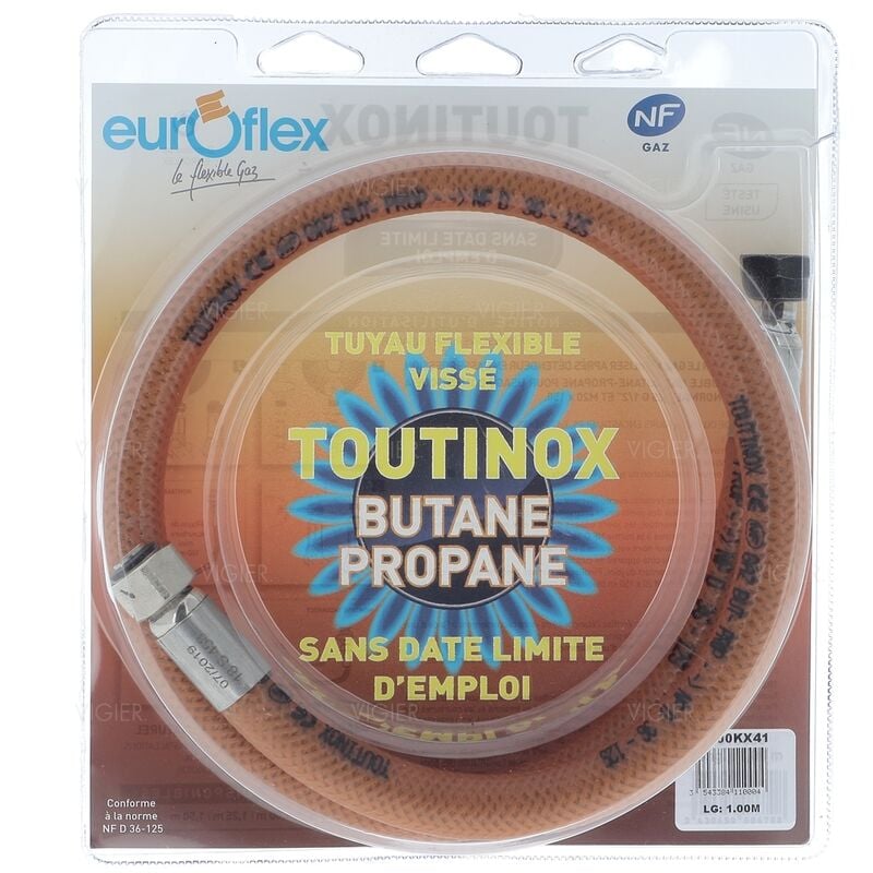 Tuyau gaz butane/propane 1m durée de vie illimité Euroflex BI100KX41 Euroflex