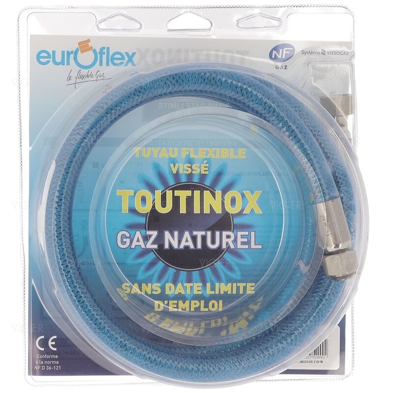 Tuyau gaz naturel 2m durée de vie illimité Euroflex NI200KX35 Euroflex