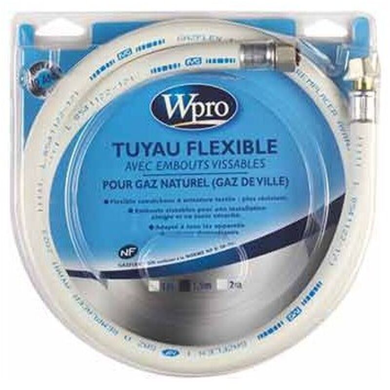 Tuyau gaz naturel 10ans tnc158 embout mecanique 1.5m Wpro 481100000221