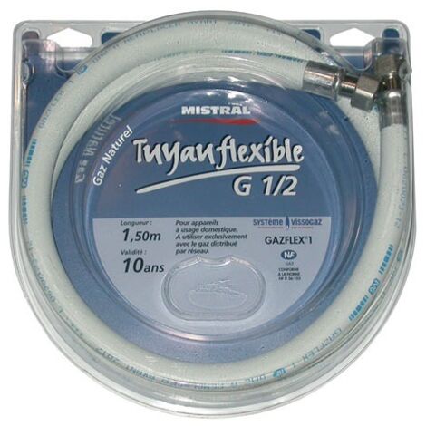 Tuyau gaz ville à visser 1.5 m – Norme XPD 36.103 – Longueur flexible – Connexion sécurisée pour installations gaz