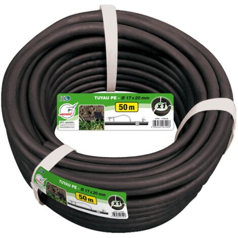 Tuyau Goutte à Goutte Jardibric Non incorporé Couronne PE BD noir Ø17 x 20 mm 50 m