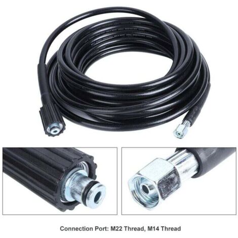 Tuyau Haute Pression 10m, M22 Filetage - Flexible Nettoyeur Haute Pression Avec Connecteur Quick Connect de Type clic pour nettoyeurs Haute Pression Krcher K2 K3